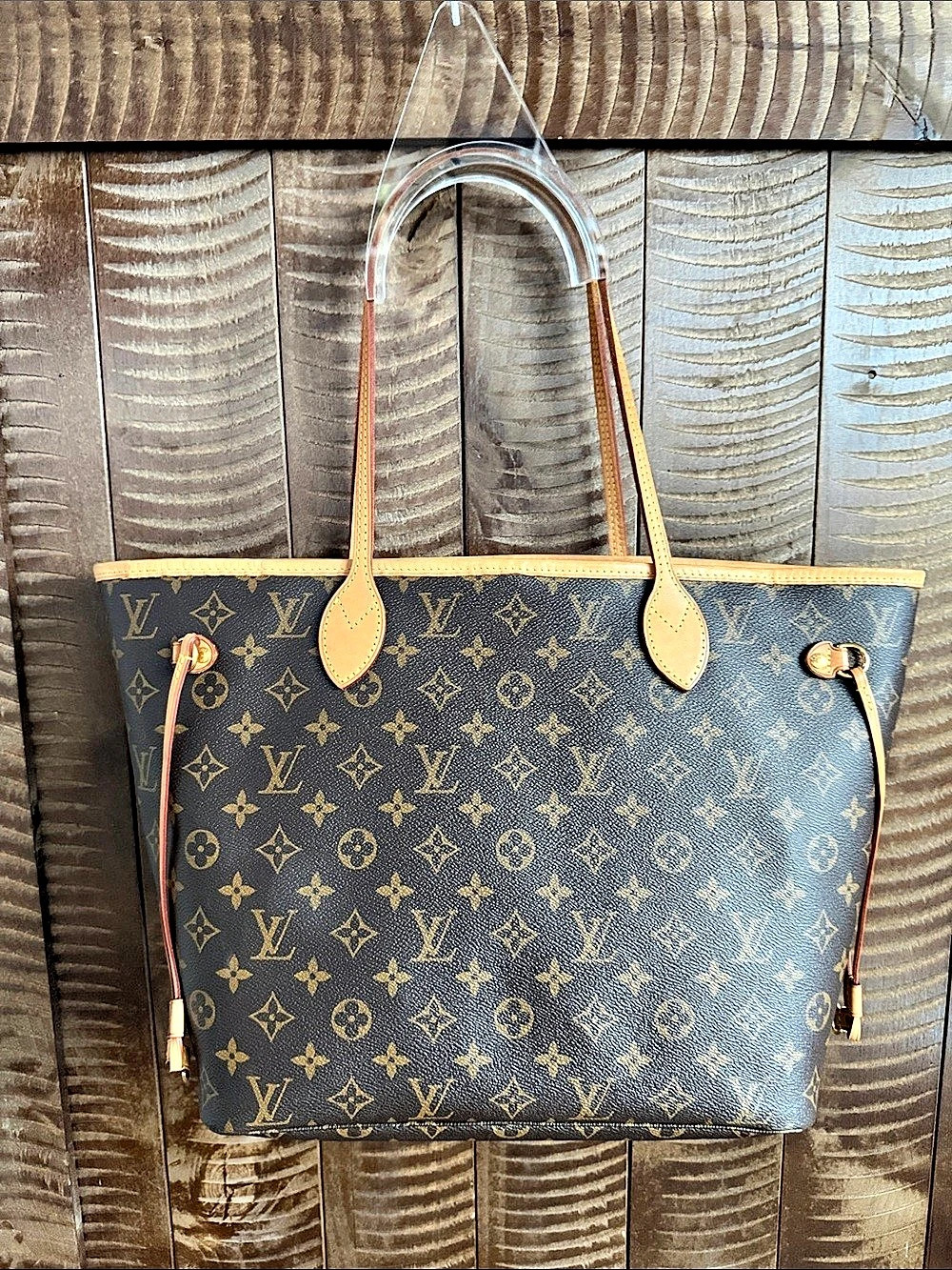 Louis Vuitton Neverfull MM Tote in Brown & Gold